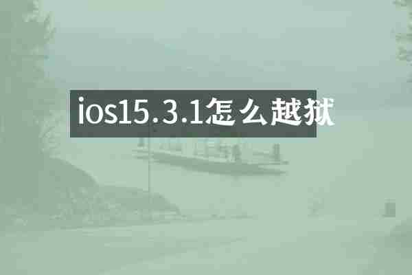 ios15.3.1怎么越狱