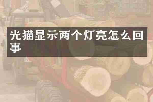 光猫显示两个灯亮怎么回事