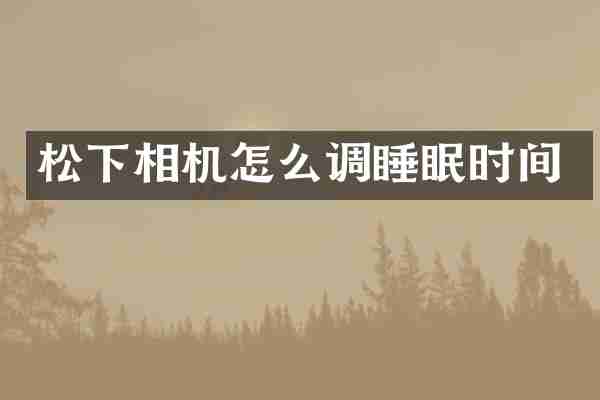 松下相机怎么调睡眠时间