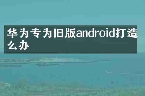 华为专为旧版android打造怎么办