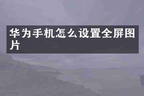 华为手机怎么设置全屏图片