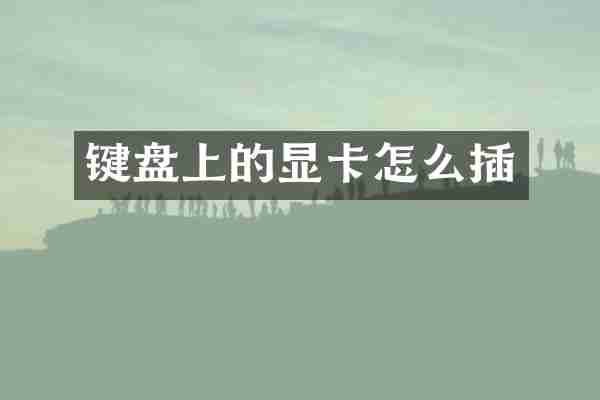 键盘上的显卡怎么插