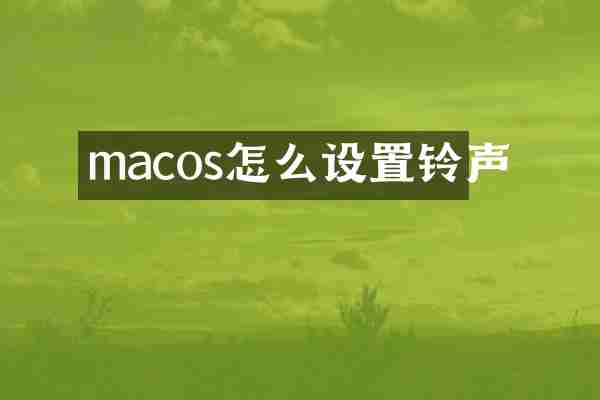 macos怎么设置铃声