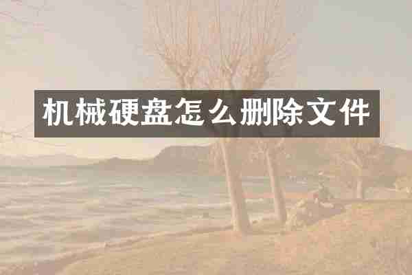 机械硬盘怎么删除文件