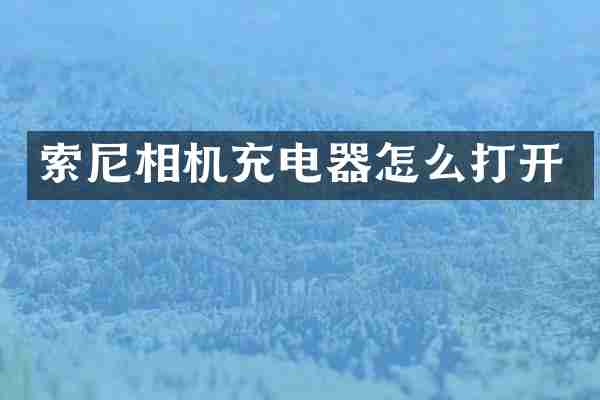 索尼相机充电器怎么打开