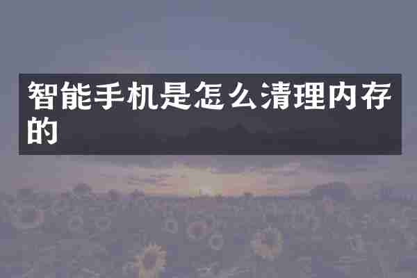 智能手机是怎么清理内存的