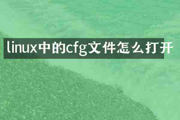linux中的cfg文件怎么打开