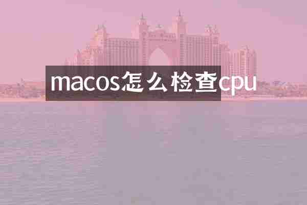 macos怎么检查cpu