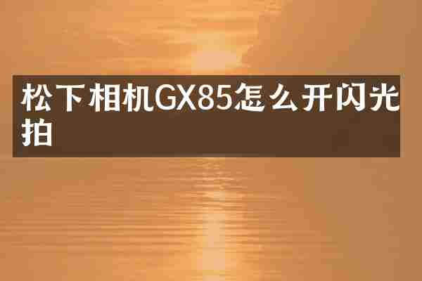 松下相机GX85怎么开闪光灯拍