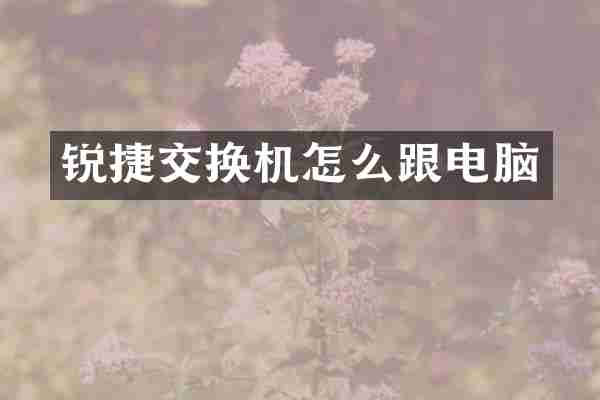 锐捷交换机怎么跟电脑