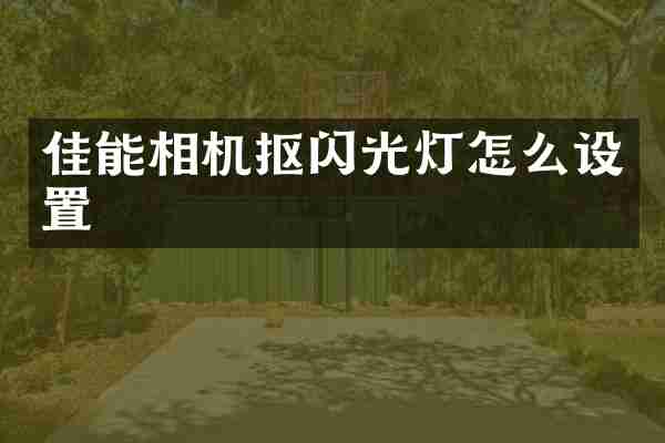 佳能相机抠闪光灯怎么设置