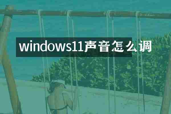windows11声音怎么调