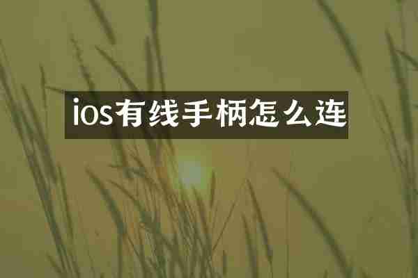 ios有线手柄怎么连