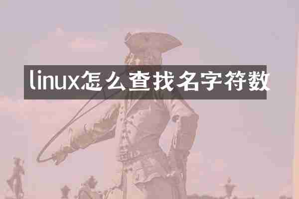 linux怎么查找名字符数