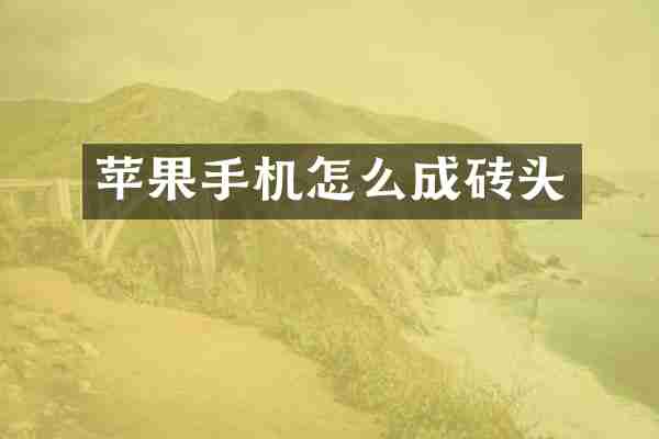 苹果手机怎么成砖头