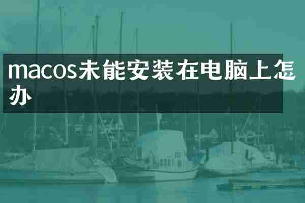 macos未能安装在电脑上怎么办