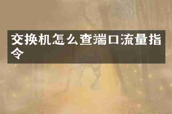 交换机怎么查端口流量指令