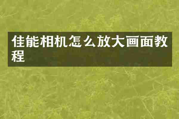 佳能相机怎么放大画面教程