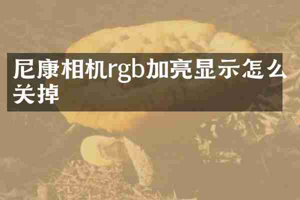 尼康相机rgb加亮显示怎么关掉
