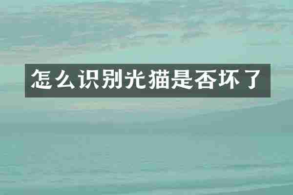 怎么识别光猫是否坏了