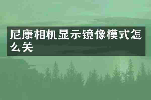 尼康相机显示镜像模式怎么关