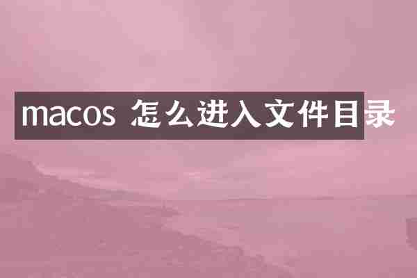 macos 怎么进入文件目录