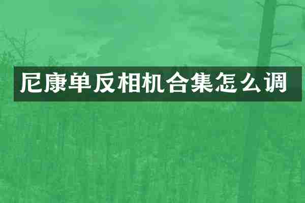 尼康单反相机合集怎么调
