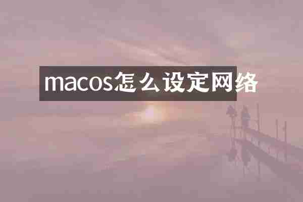 macos怎么设定网络