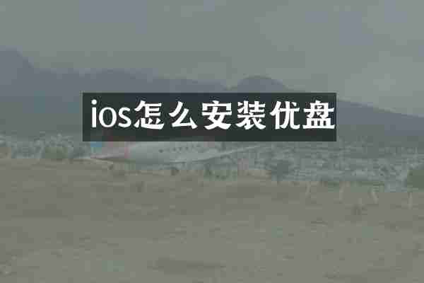 ios怎么安装优盘