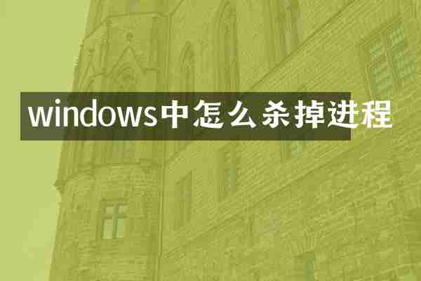 windows中怎么杀掉进程