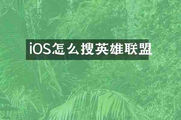 iOS怎么搜英雄联盟
