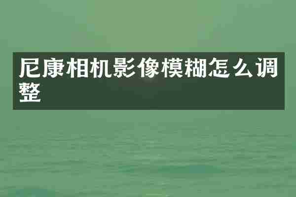 尼康相机影像模糊怎么调整