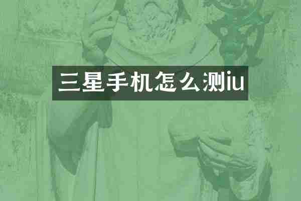 三星手机怎么测iu