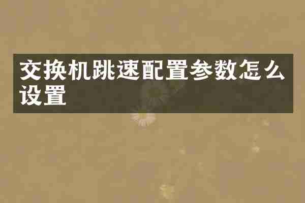 交换机跳速配置参数怎么设置