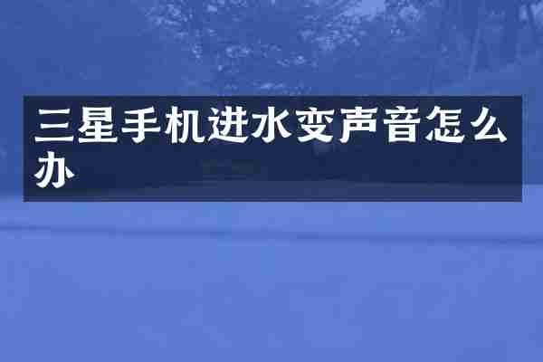 三星手机进水变声音怎么办