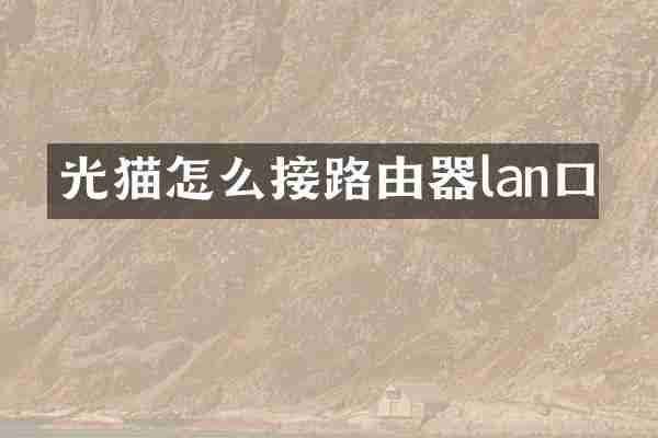 光猫怎么接路由器lan口
