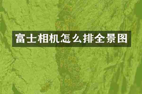 富士相机怎么排全景图