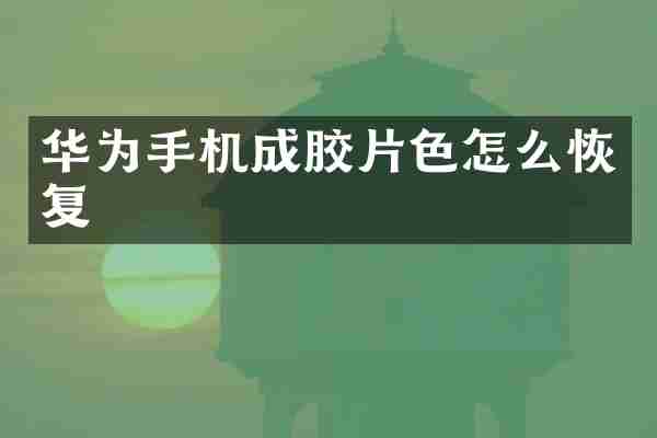华为手机成胶片色怎么恢复