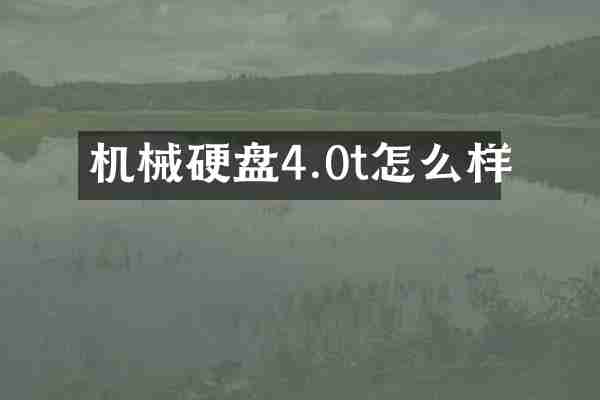机械硬盘4.0t怎么样