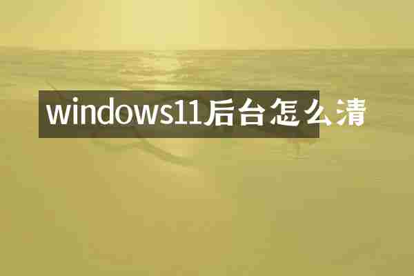 windows11后台怎么清