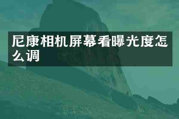 尼康相机屏幕看曝光度怎么调