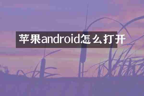 苹果android怎么打开