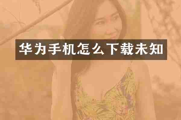 华为手机怎么下载未知
