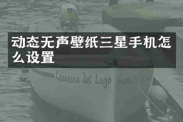 动态无声壁纸三星手机怎么设置