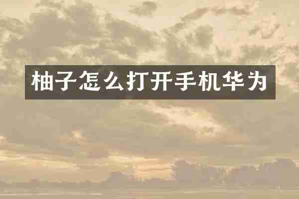 柚子怎么打开手机华为