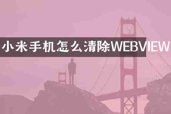 小米手机怎么清除WEBVIEW
