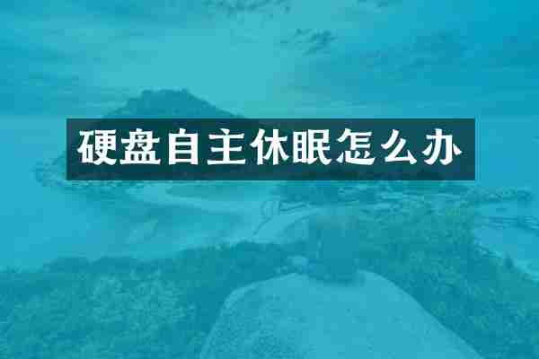 硬盘自主休眠怎么办