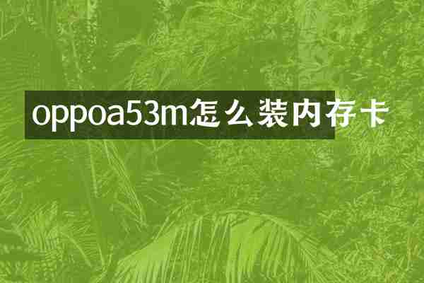 oppoa53m怎么装内存卡