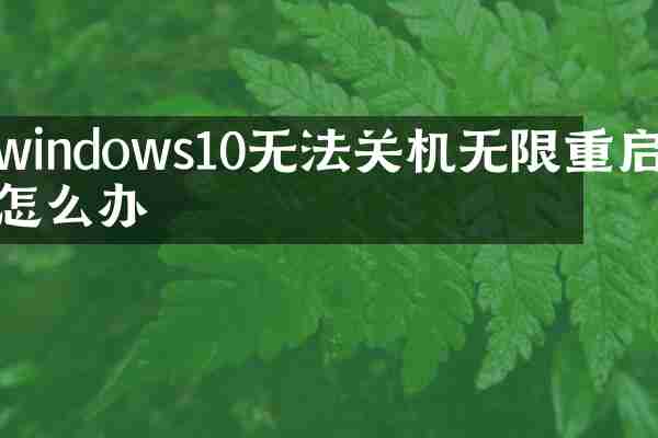 windows10无法关机无限重启怎么办