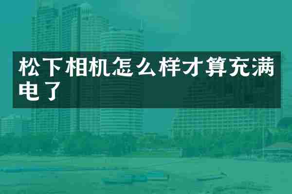 松下相机怎么样才算充满电了